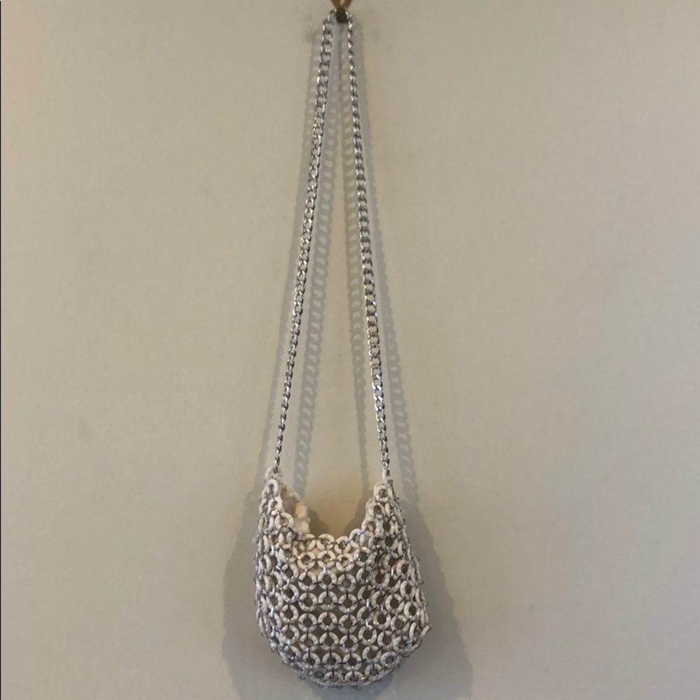 Free People White Beaded Crossbody Clutch Purse - Picture 3 of 6